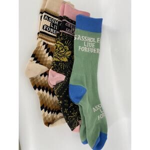 A**holes Live Forever 3 Pair of Socks Bundle